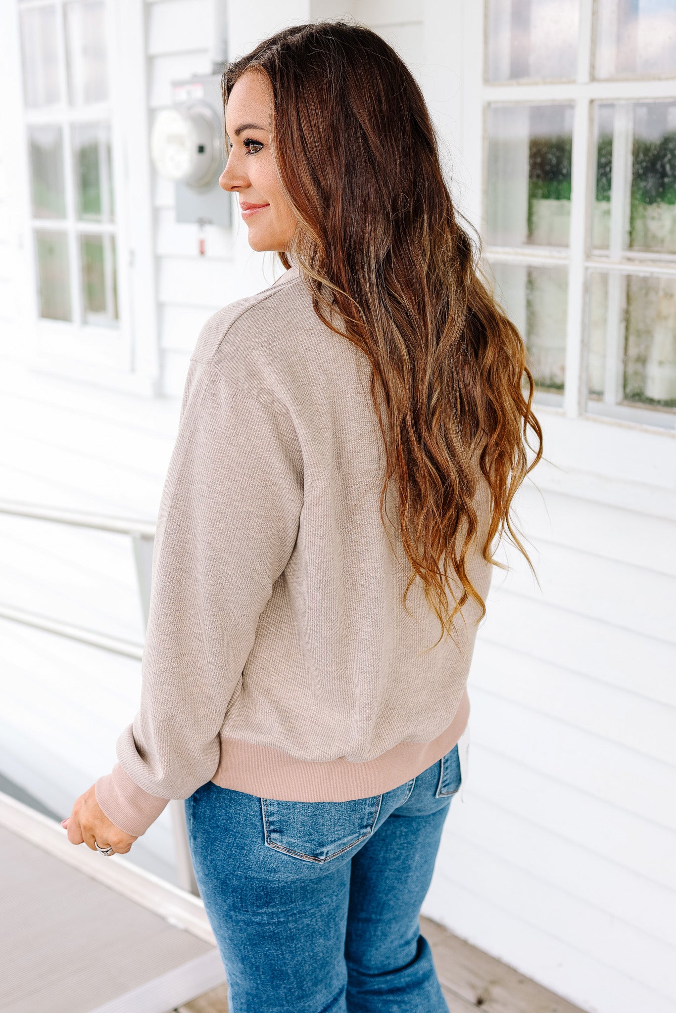 Calla Half Zip Wool Top - Brown