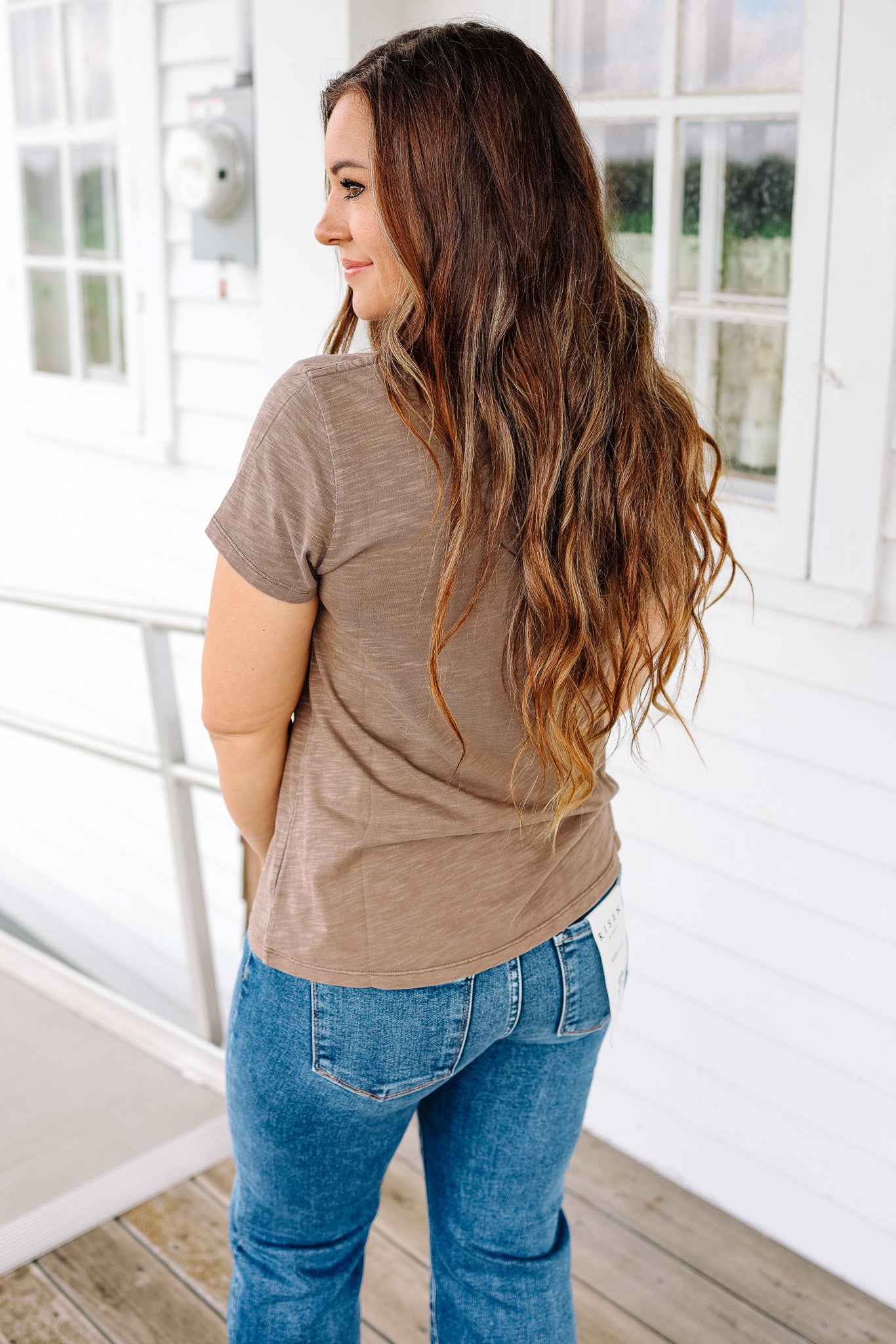 Ashley Acid Wash T-Shirt - Brown