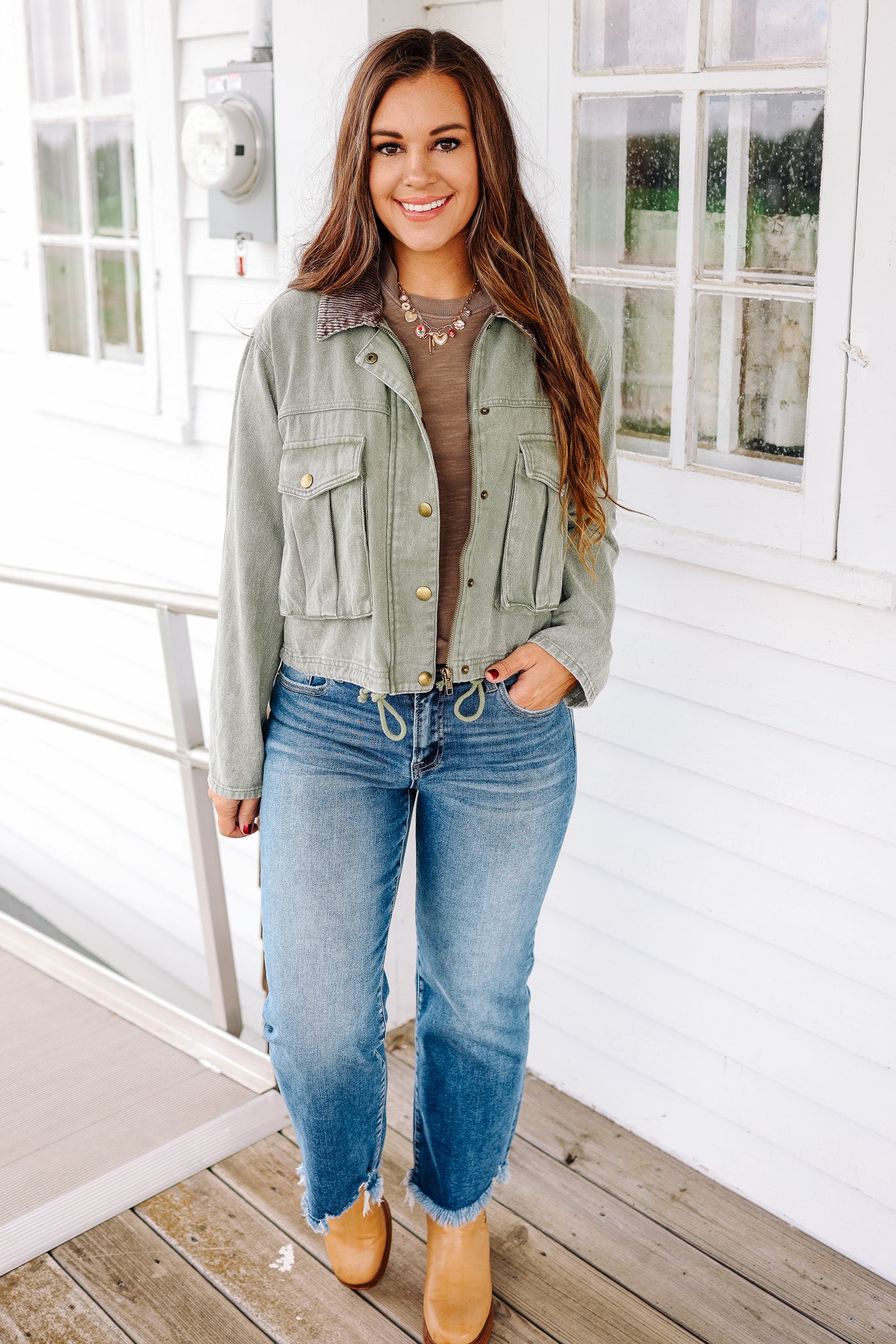West Crop Jacket - Olive