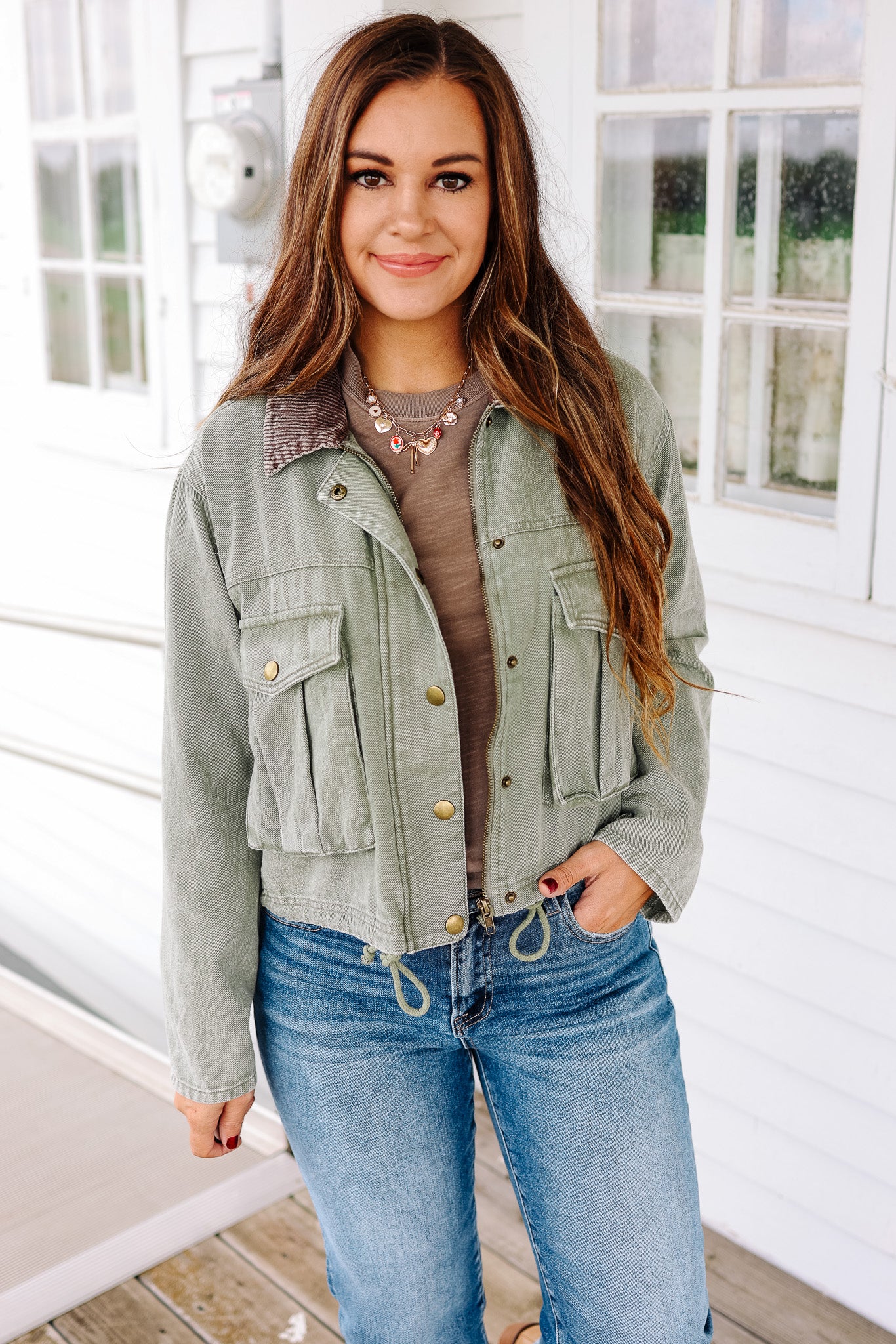 West Crop Jacket - Olive