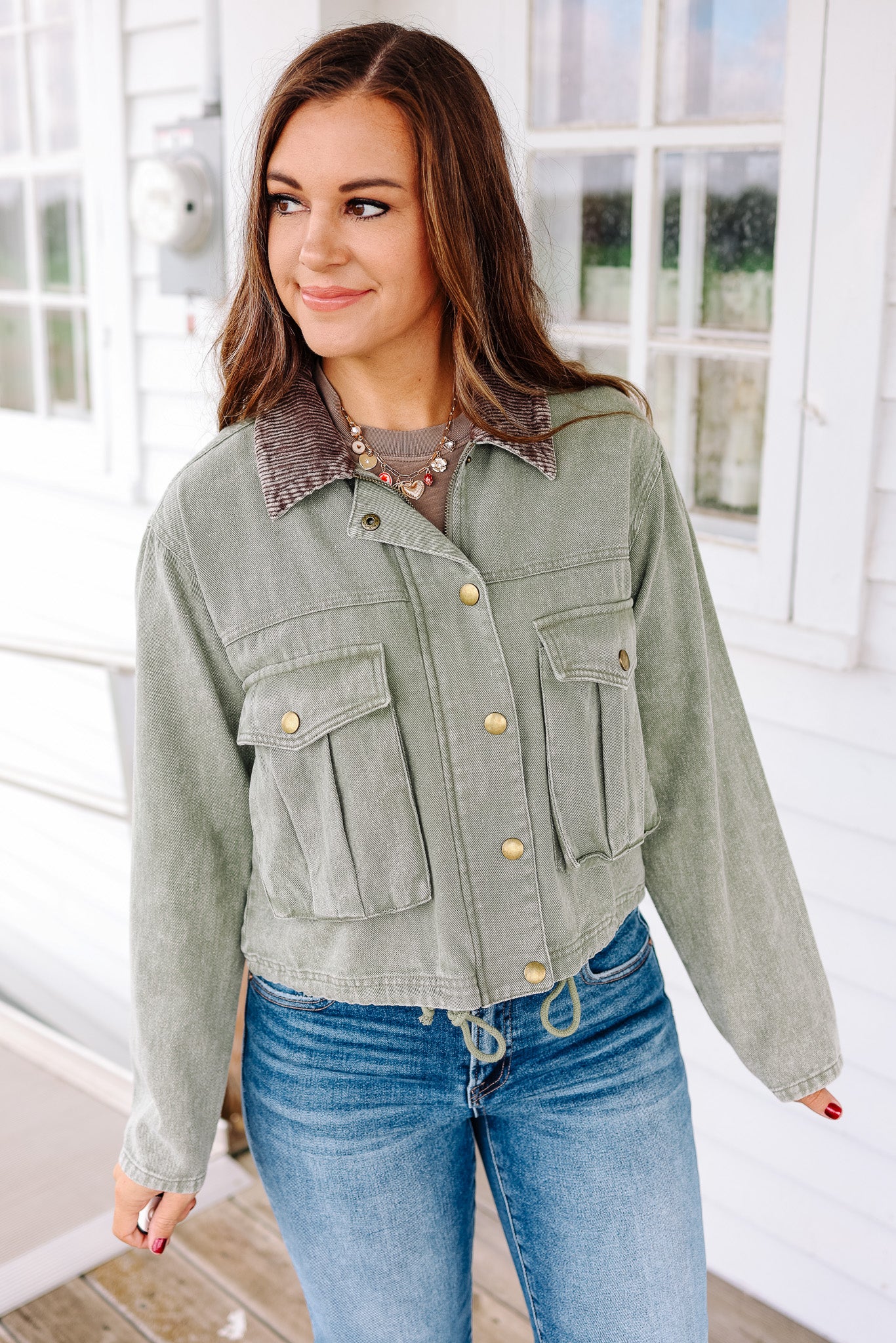 West Crop Jacket - Olive