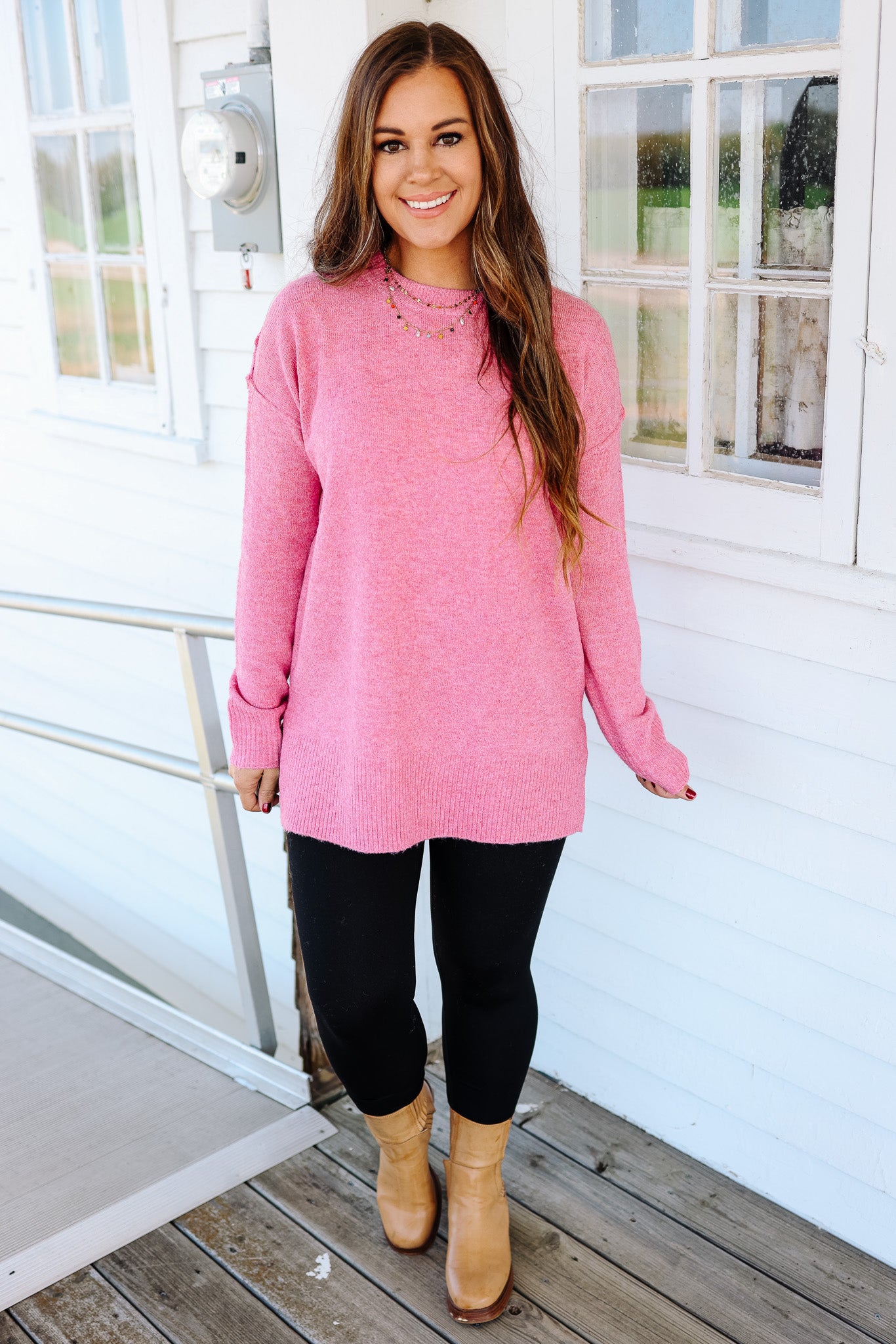 The Everyday Tunic Sweater - Bubblegum