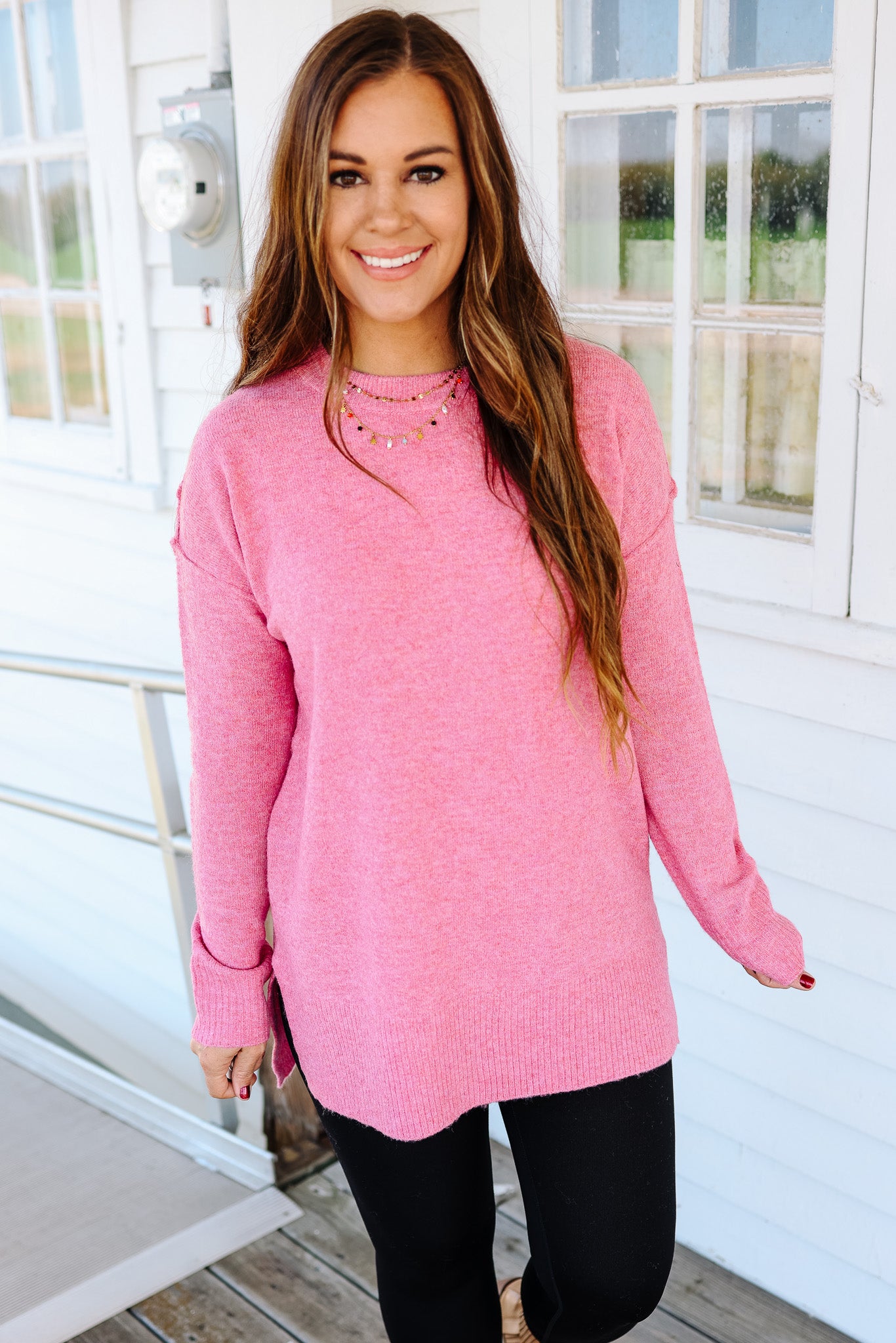 The Everyday Tunic Sweater - Bubblegum
