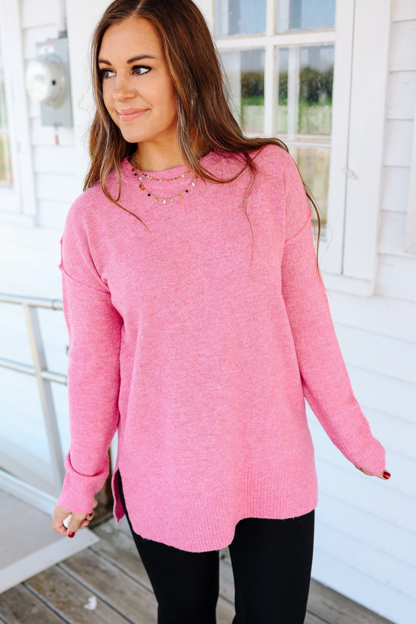 The Everyday Tunic Sweater - Bubblegum