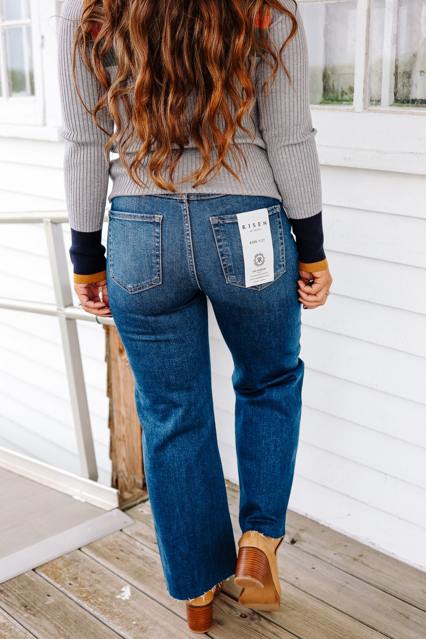 RISEN: Dane Tummy Control Wide Crop Jeans