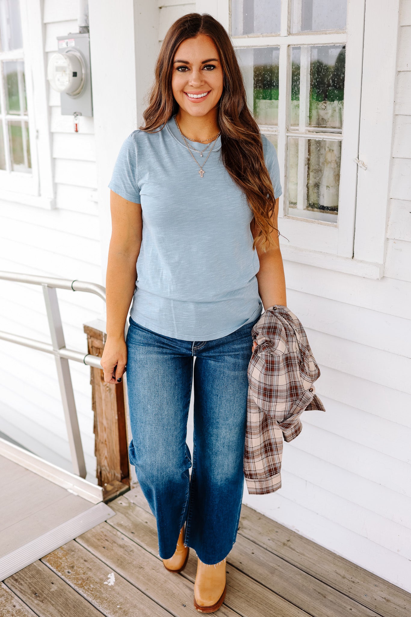 Ashley Acid Wash T-Shirt - Blue Aqua