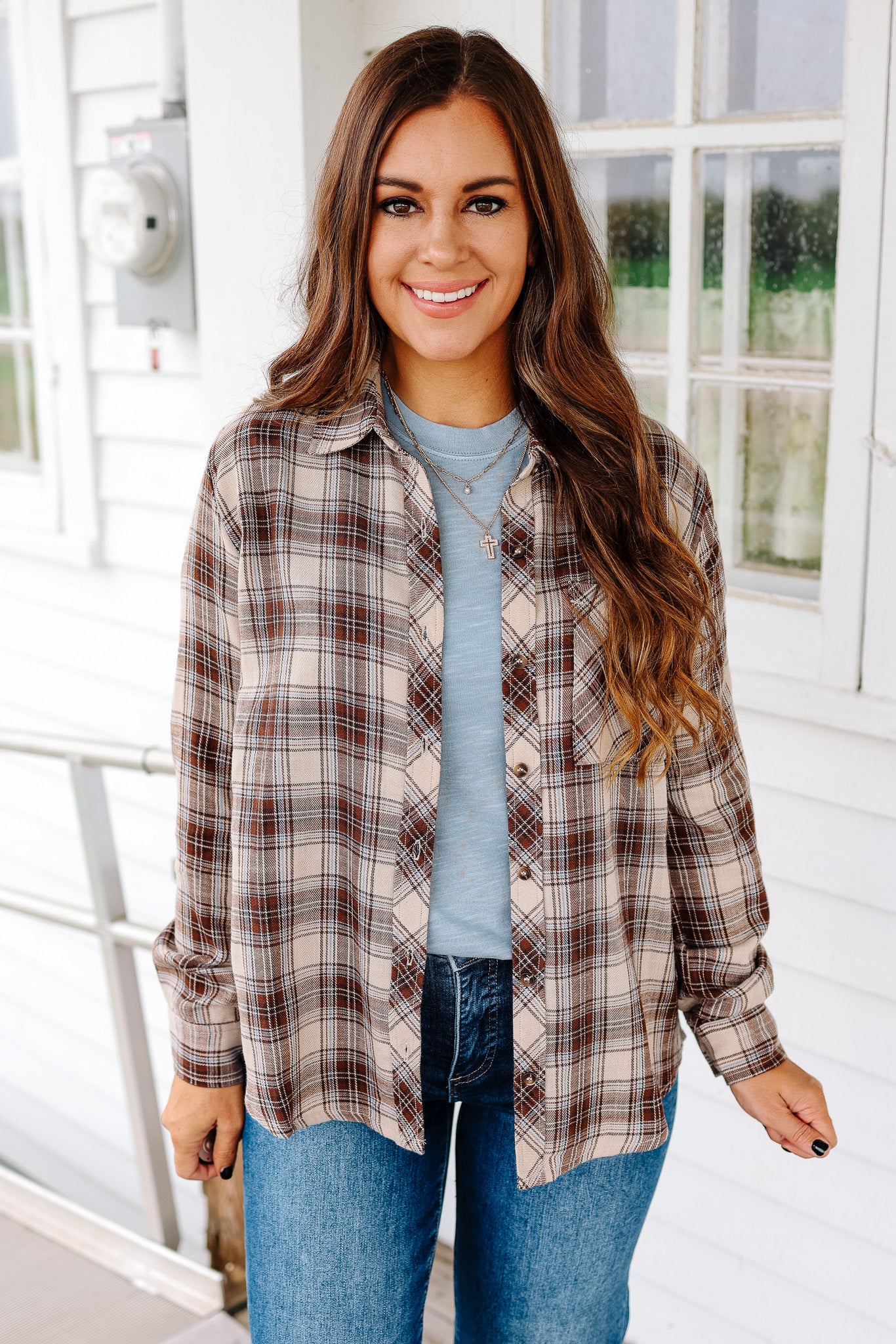 Ava Button Up Flannel Shirt