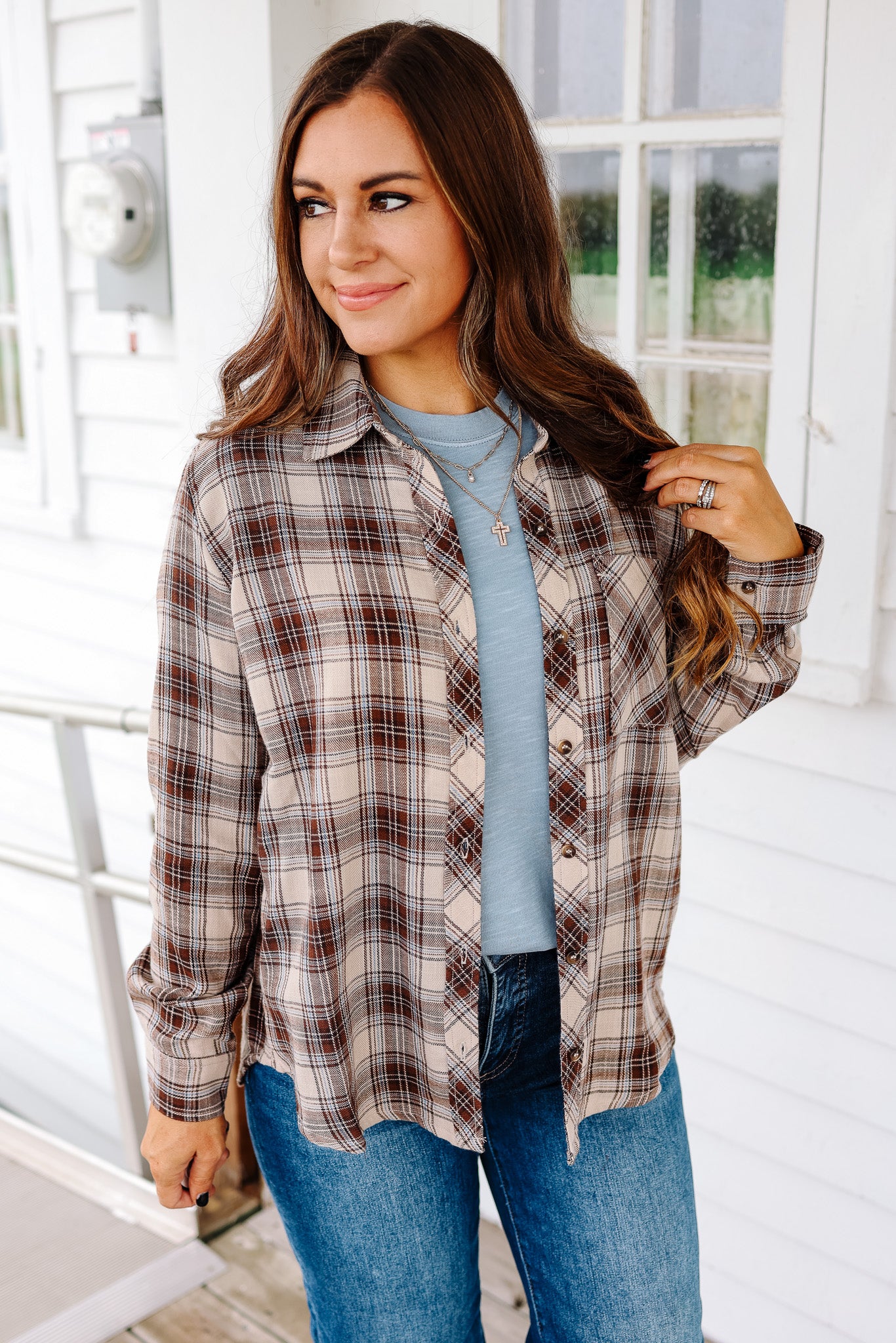 Ava Button Up Flannel Shirt