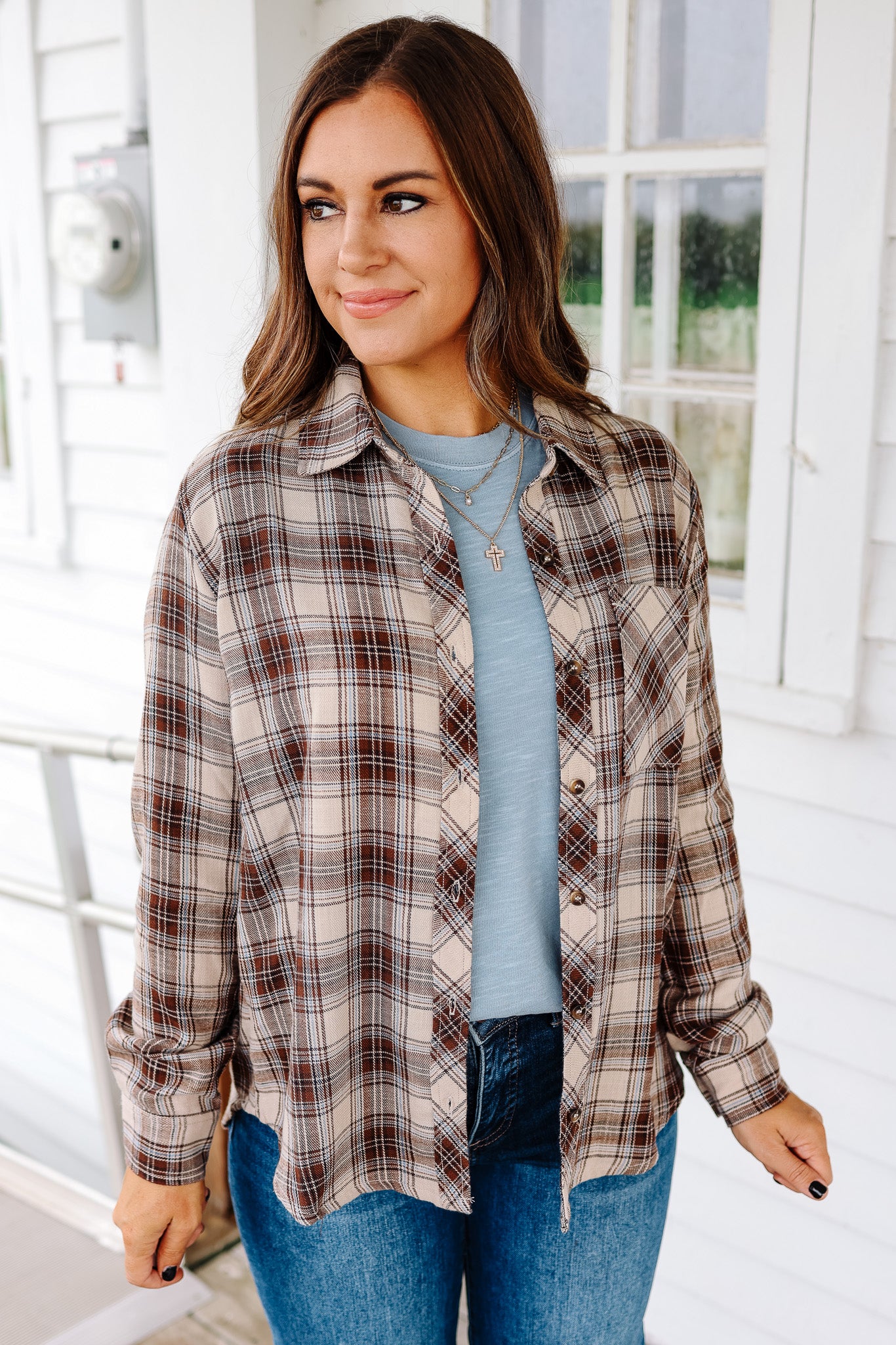 Ava Button Up Flannel Shirt
