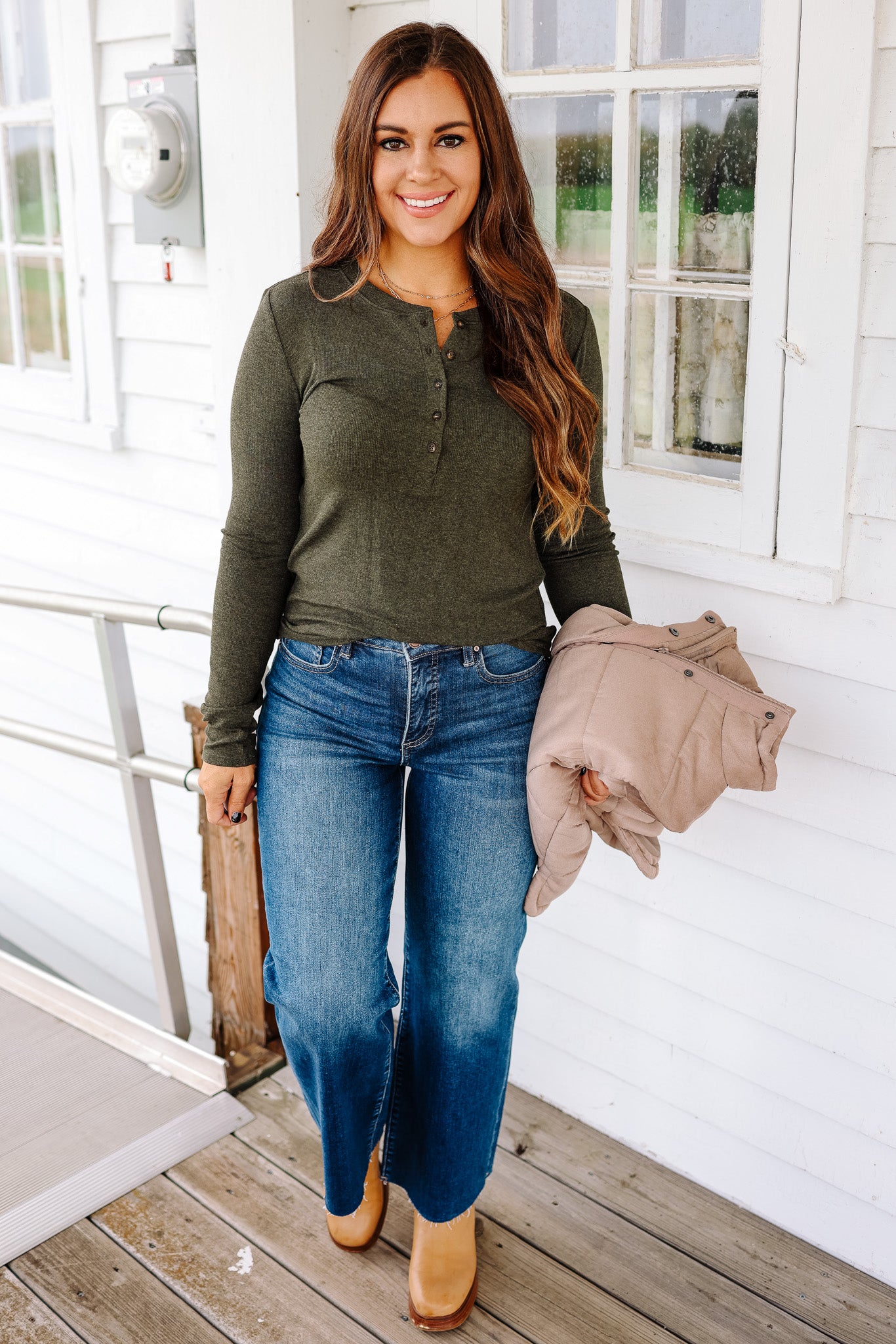 Payton Henley Top - Winter Forest