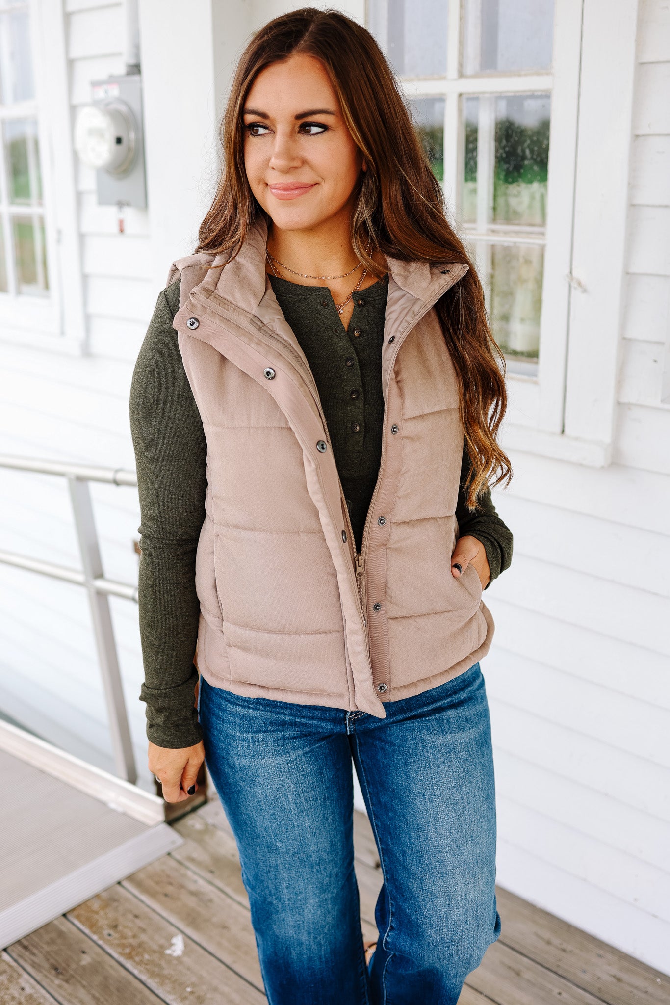 Swade Puffer Vest - Mocha