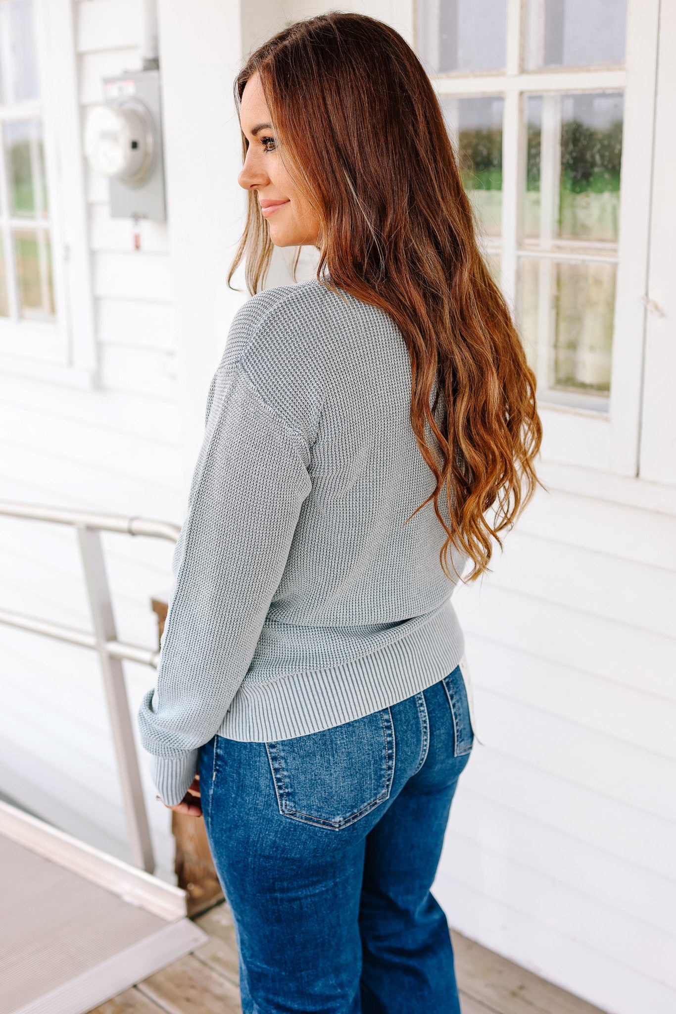 Andra Chunky Knit Sweater - Slate Blue