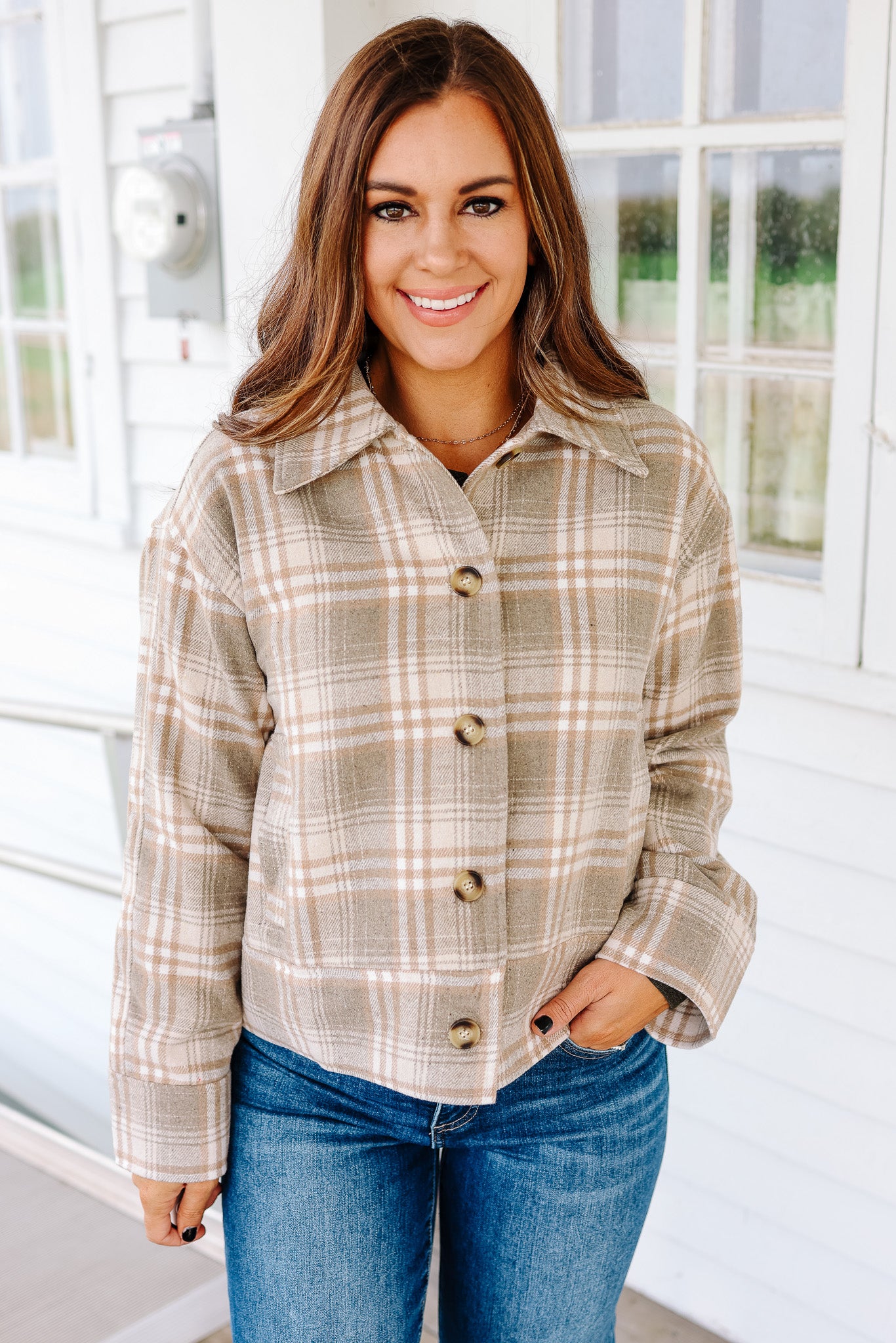 Esme Plaid Button Down Jacket