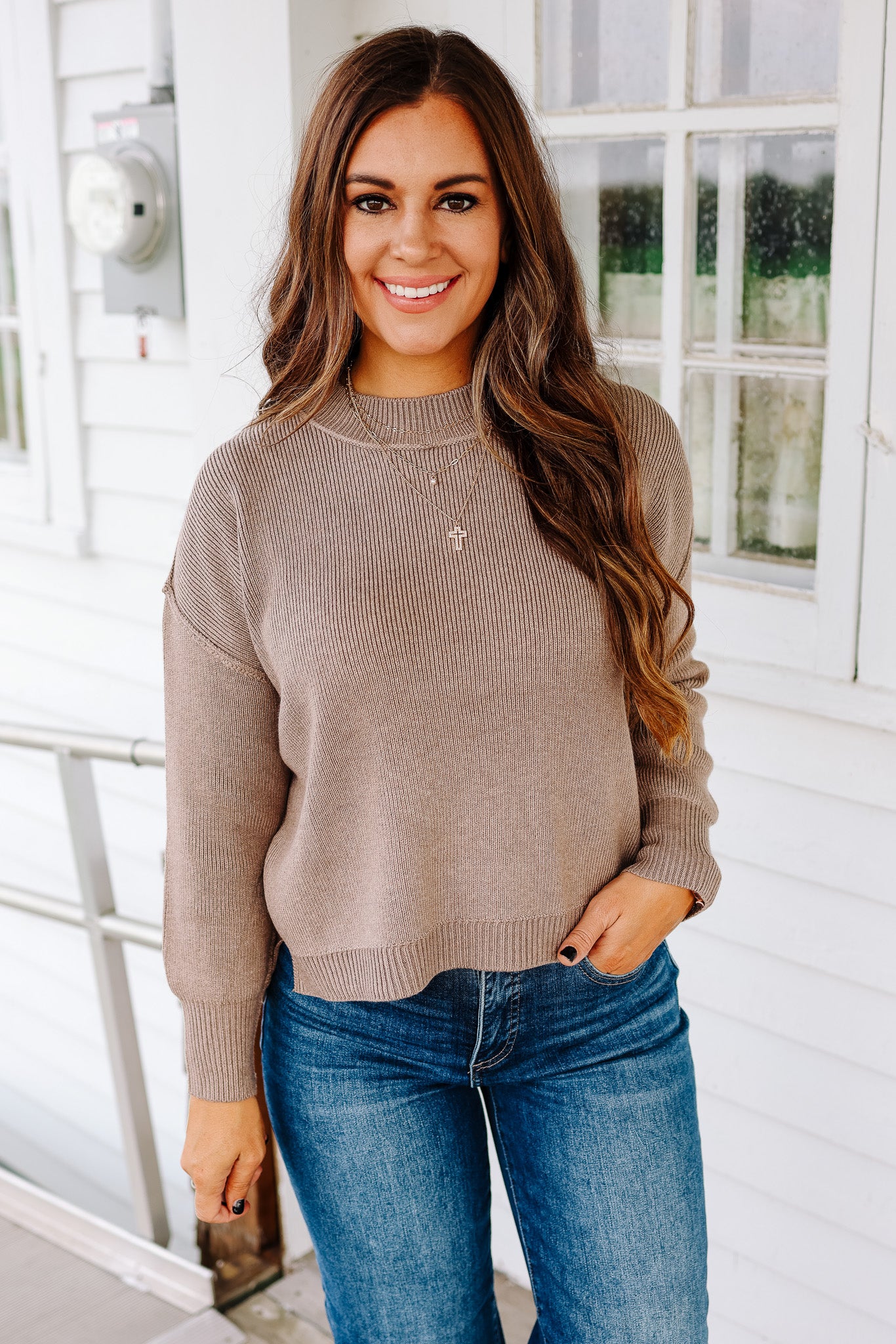 Linden Ribbed Knit Sweater - Mocha