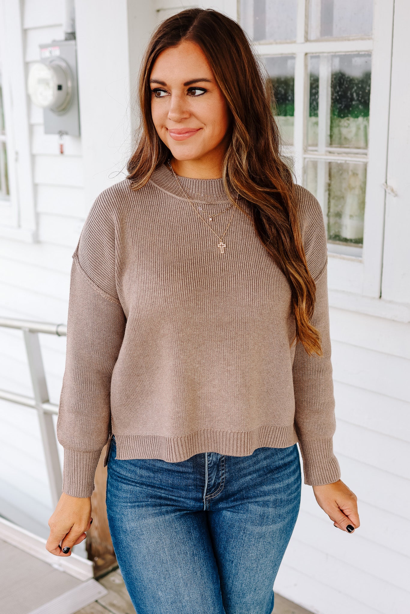 Linden Ribbed Knit Sweater - Mocha