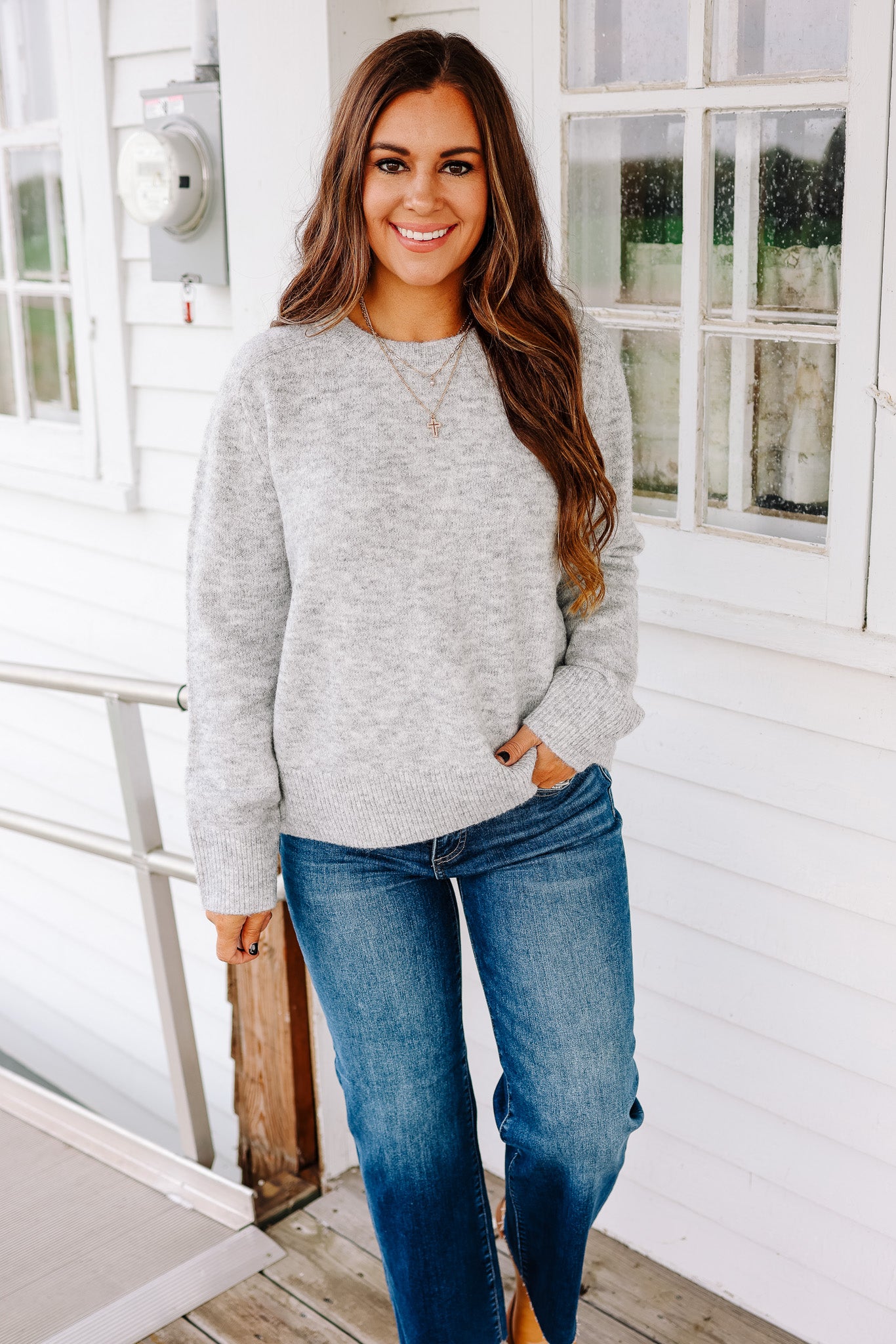 Sunday Crewneck Sweater - Heather Grey