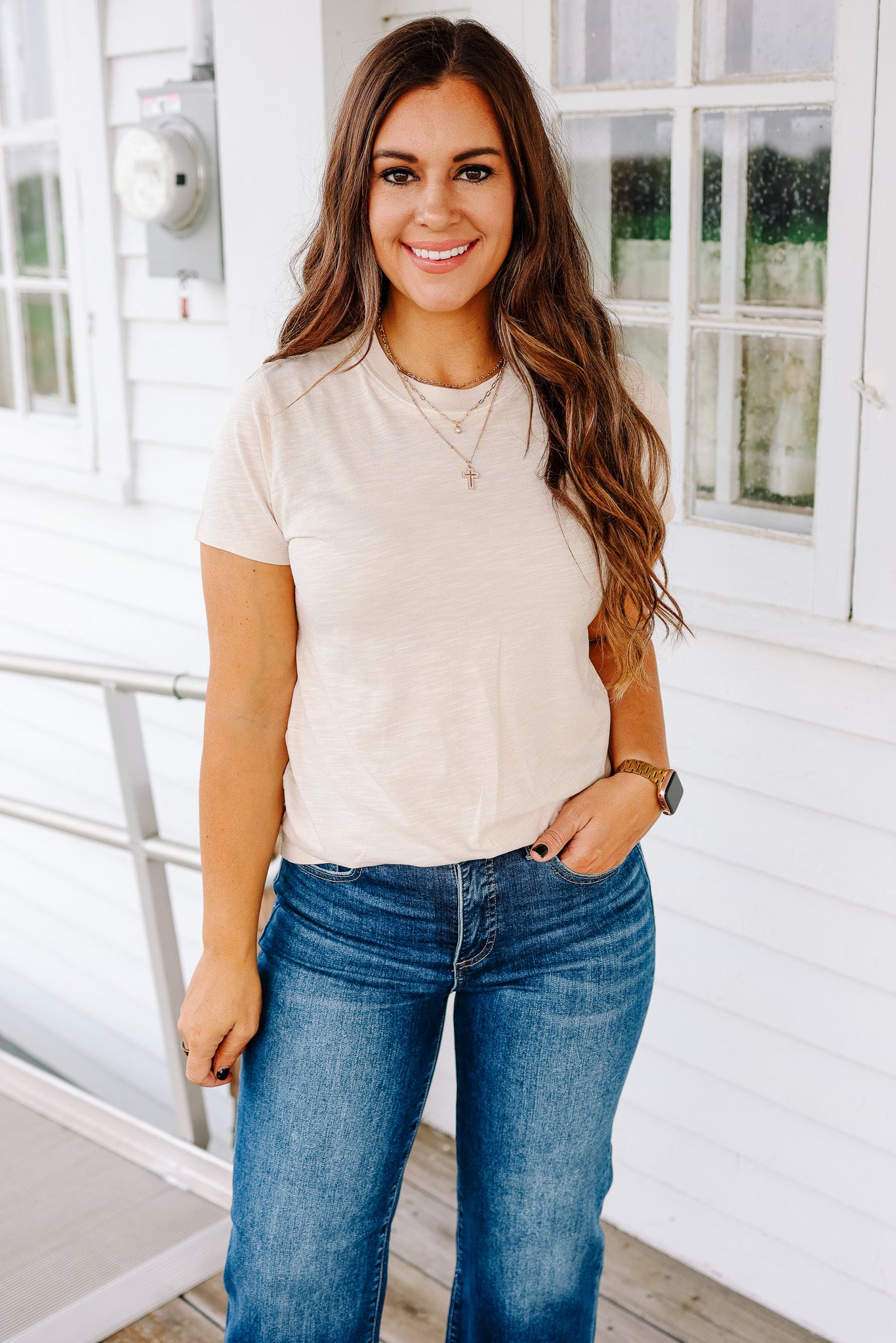 Ashley Acid Wash T-Shirt - Stone