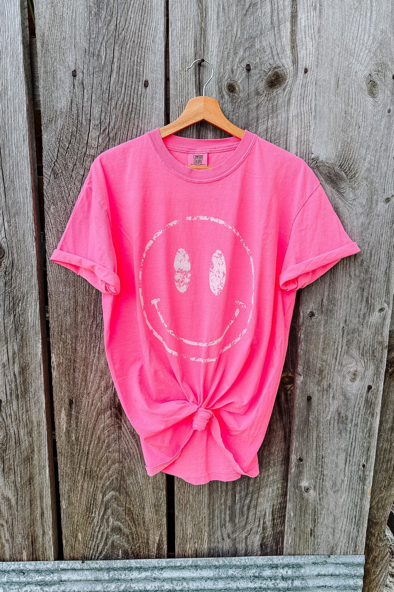 Neon Happy Face Graphic Tee - Multiple Colors