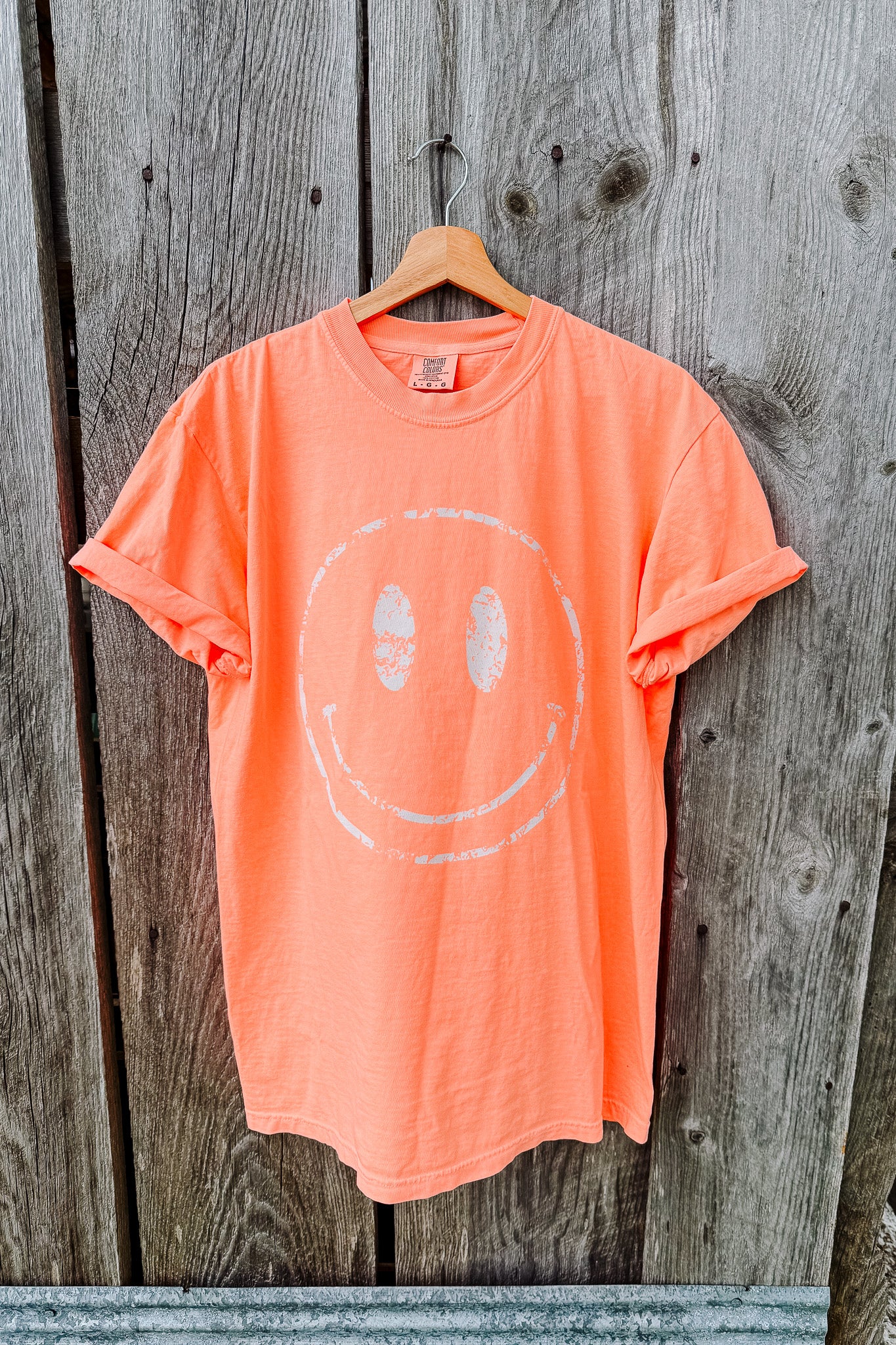 Neon Happy Face Graphic Tee - Multiple Colors