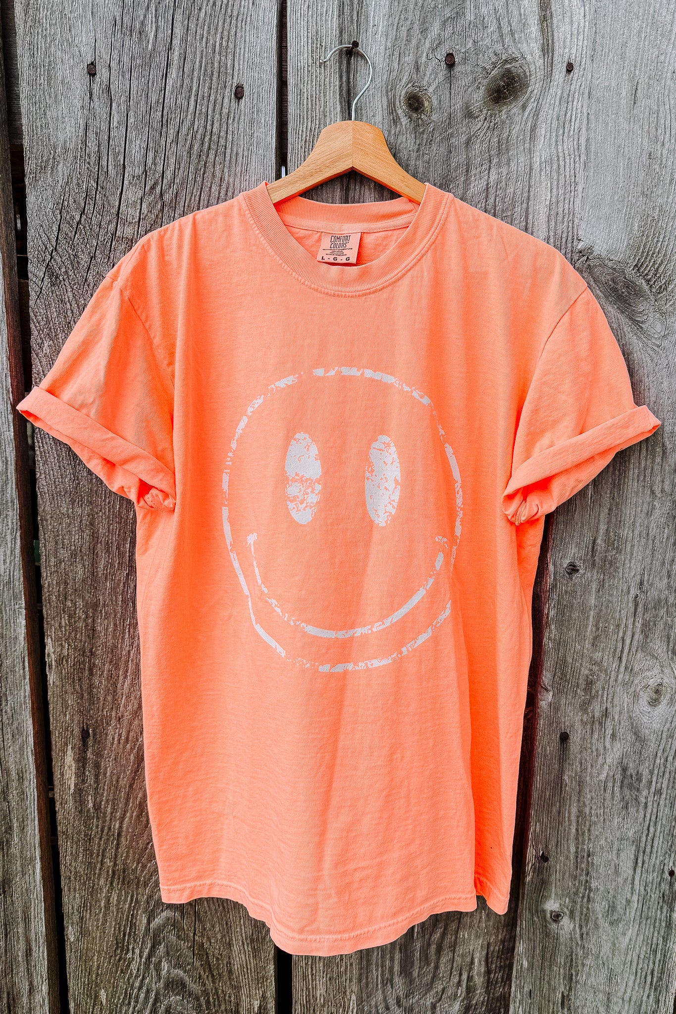 Neon Happy Face Graphic Tee - Multiple Colors