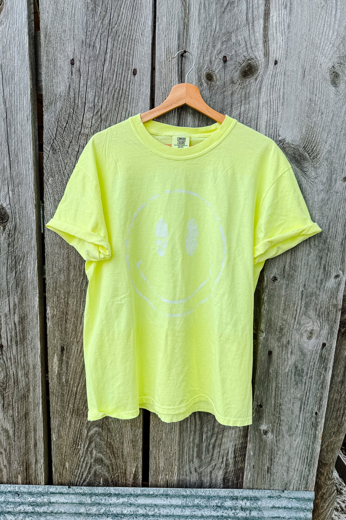 Neon Happy Face Graphic Tee - Multiple Colors