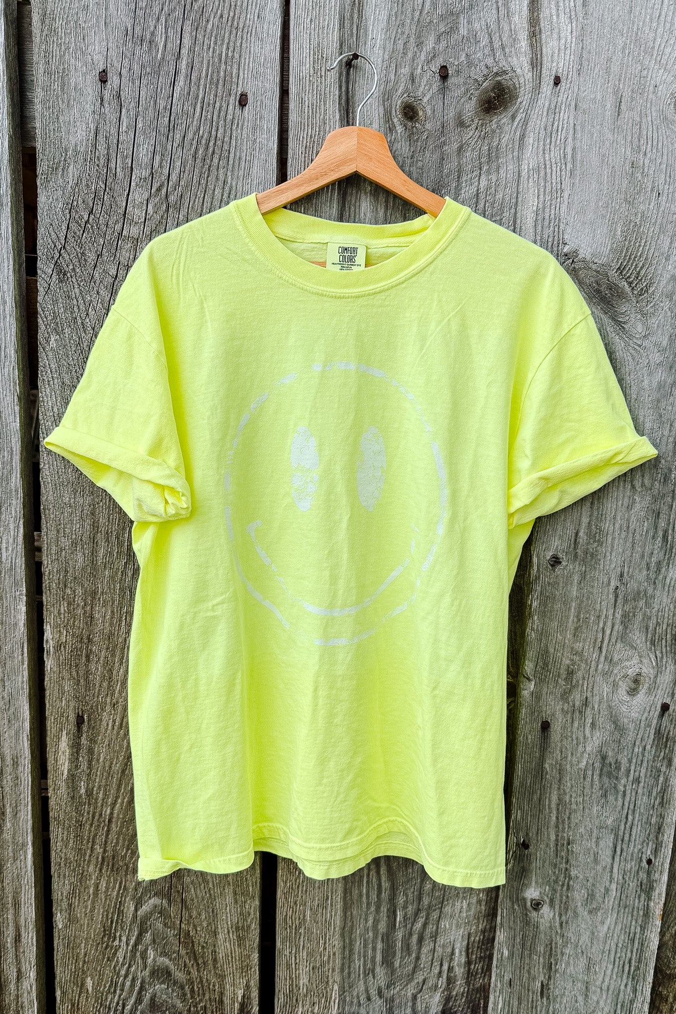 Neon Happy Face Graphic Tee - Multiple Colors