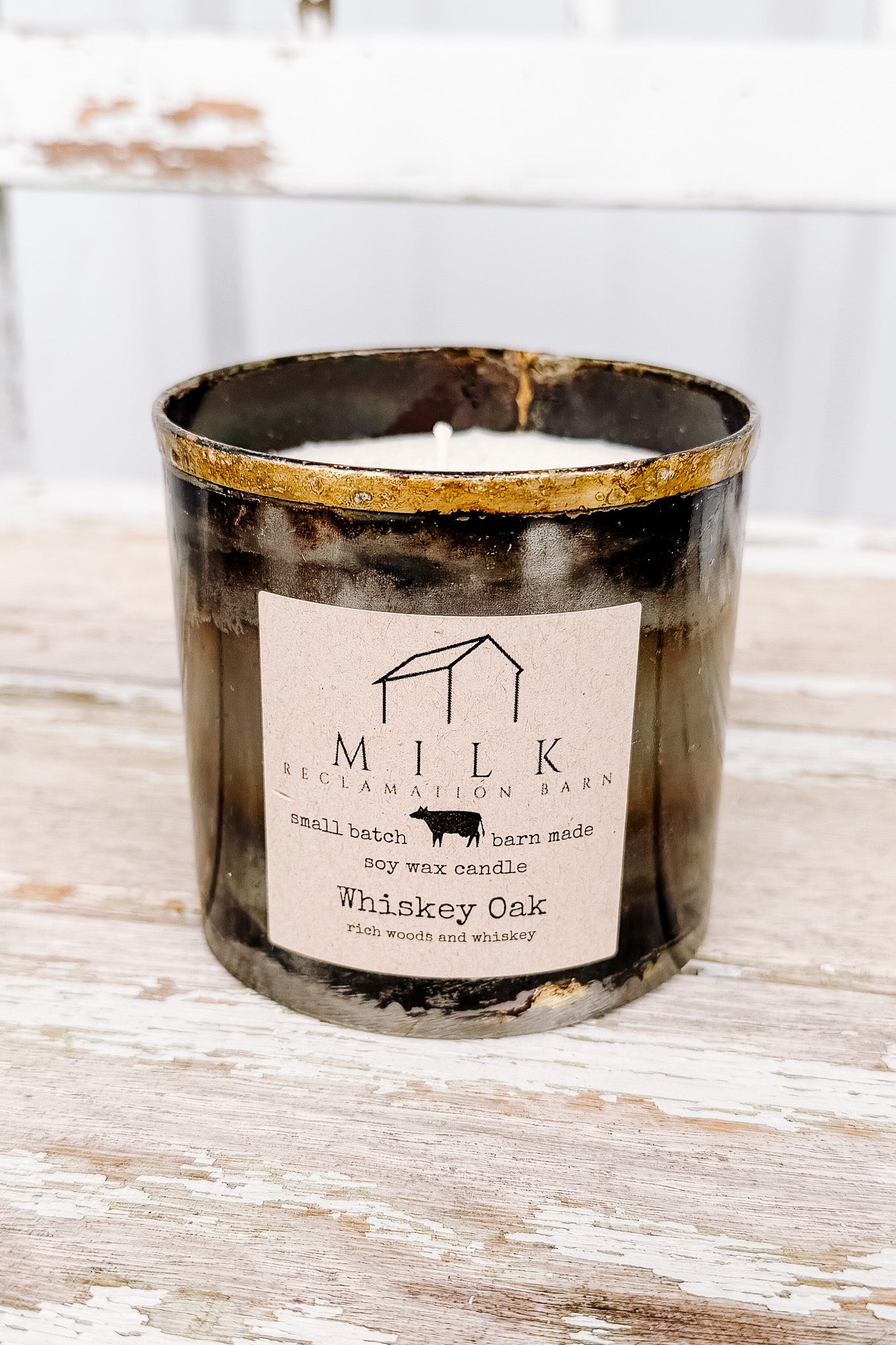 Rustic Barn Metal Candle - Whiskey Oak 10 oz