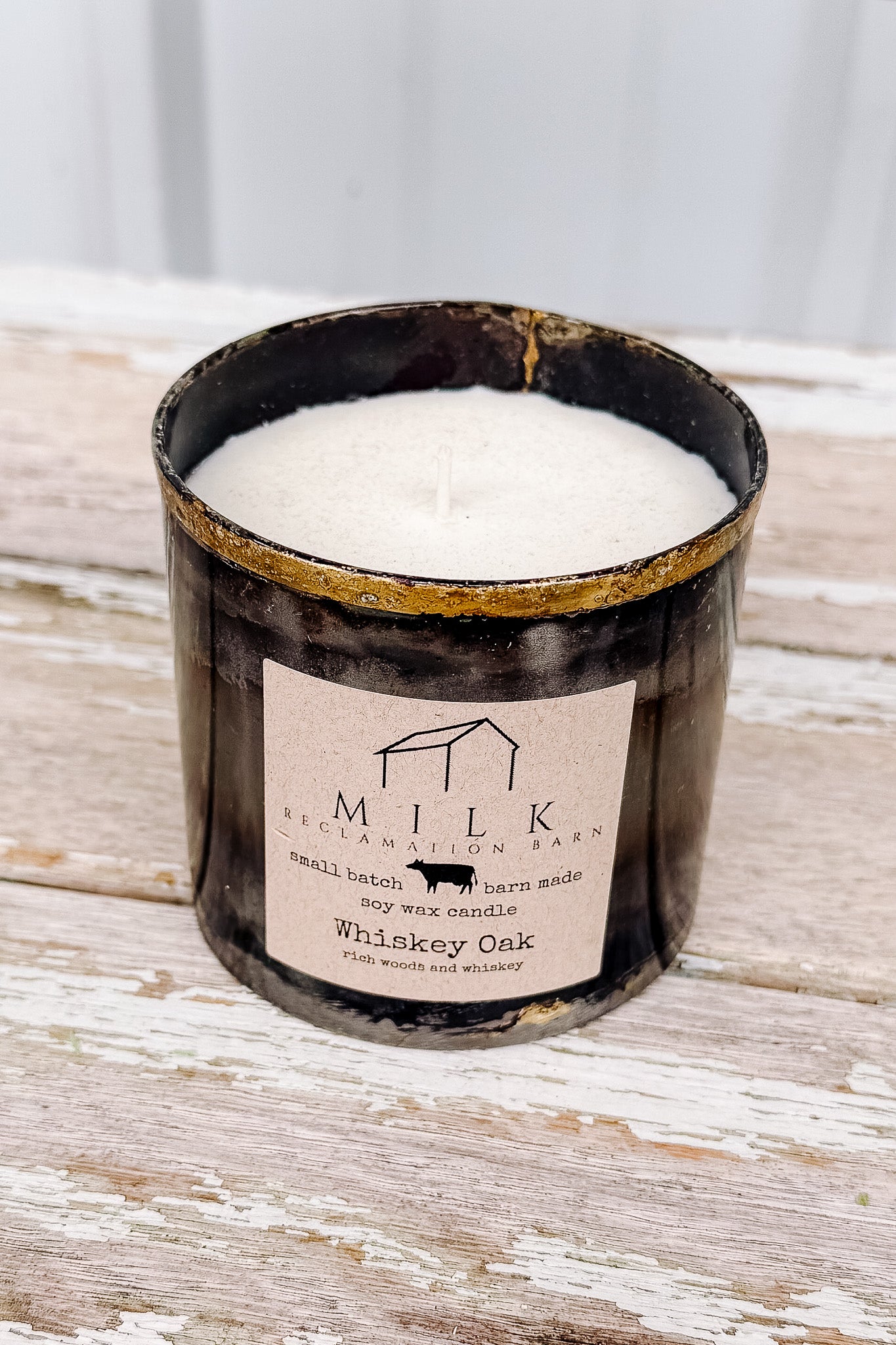 Rustic Barn Metal Candle - Whiskey Oak 10 oz