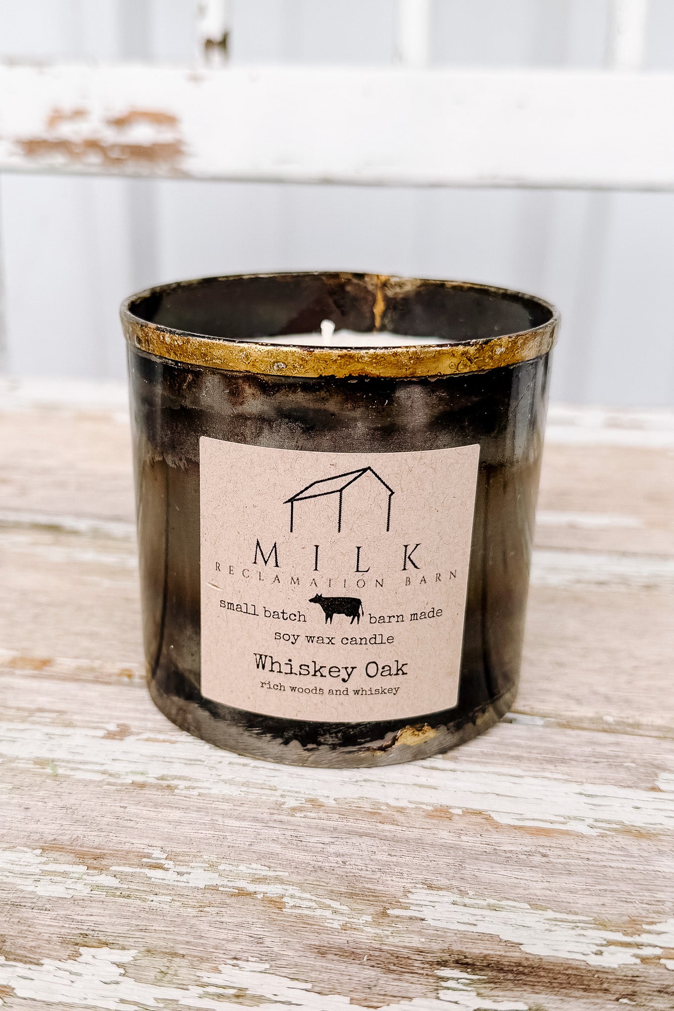 Rustic Barn Metal Candle - Whiskey Oak 10 oz