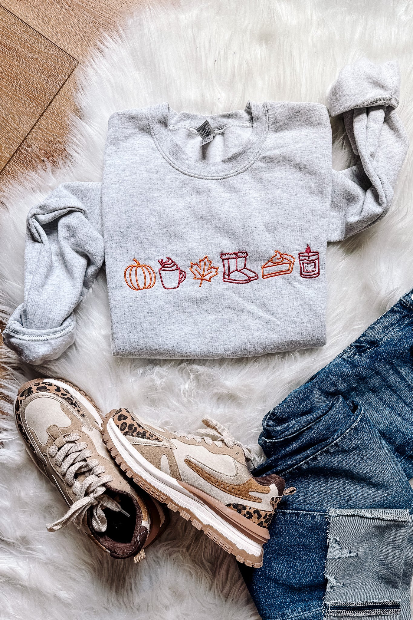 Fall Icons Embroidered Shirt - Multiple Styles