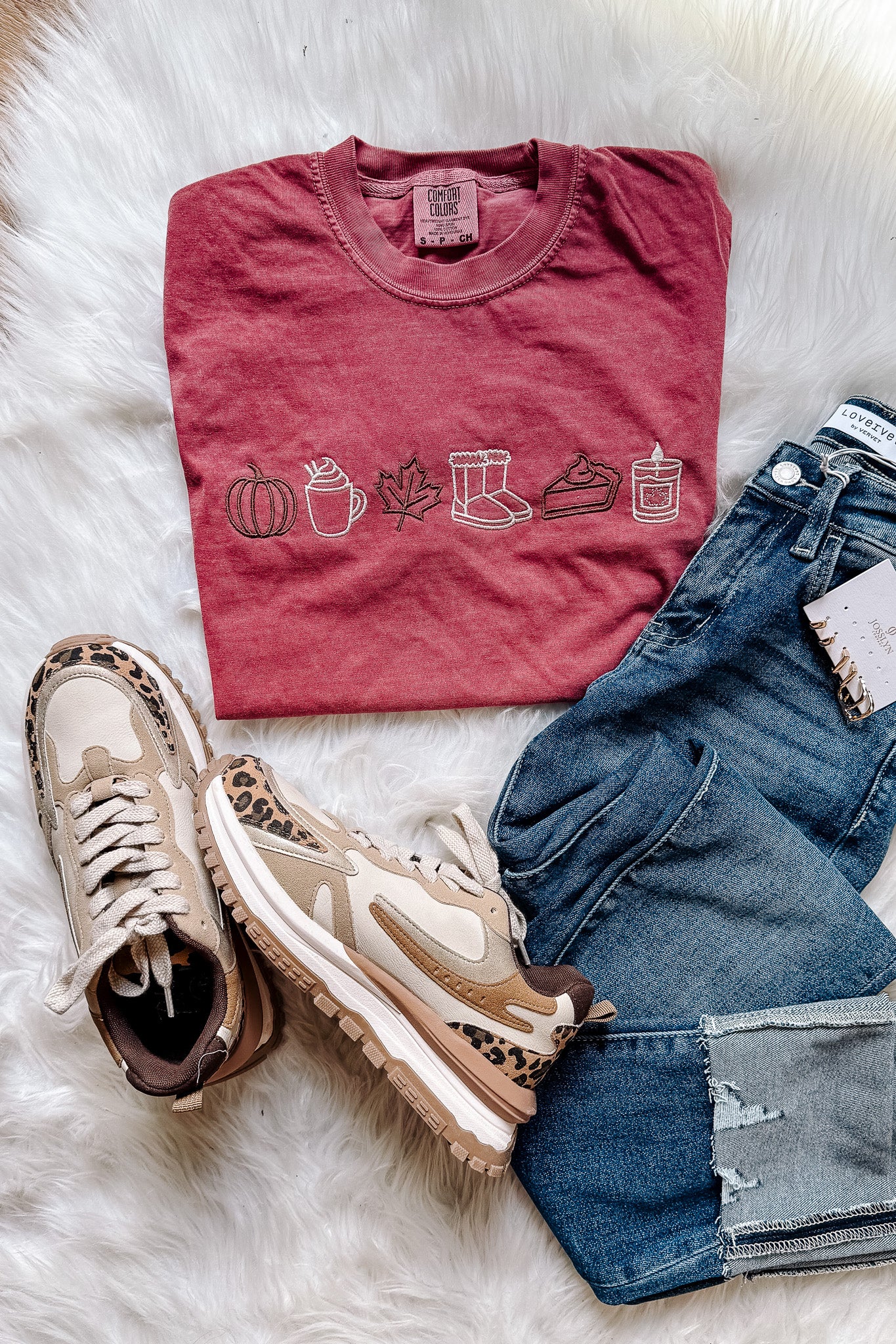 Fall Icons Embroidered Shirt - Multiple Styles