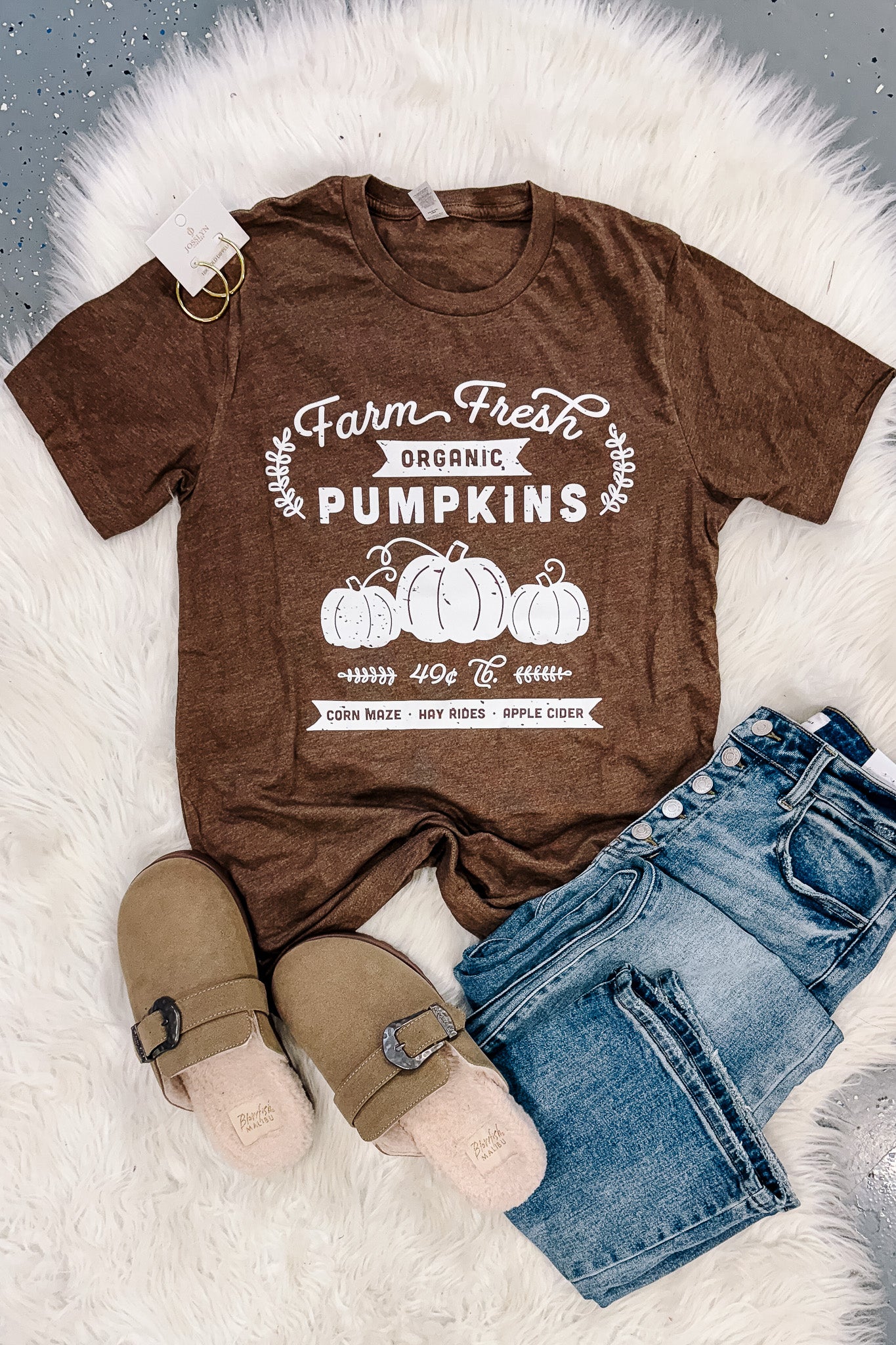 *DEAL * Farm Fresh Pumpkins Tee - Brown & Orange