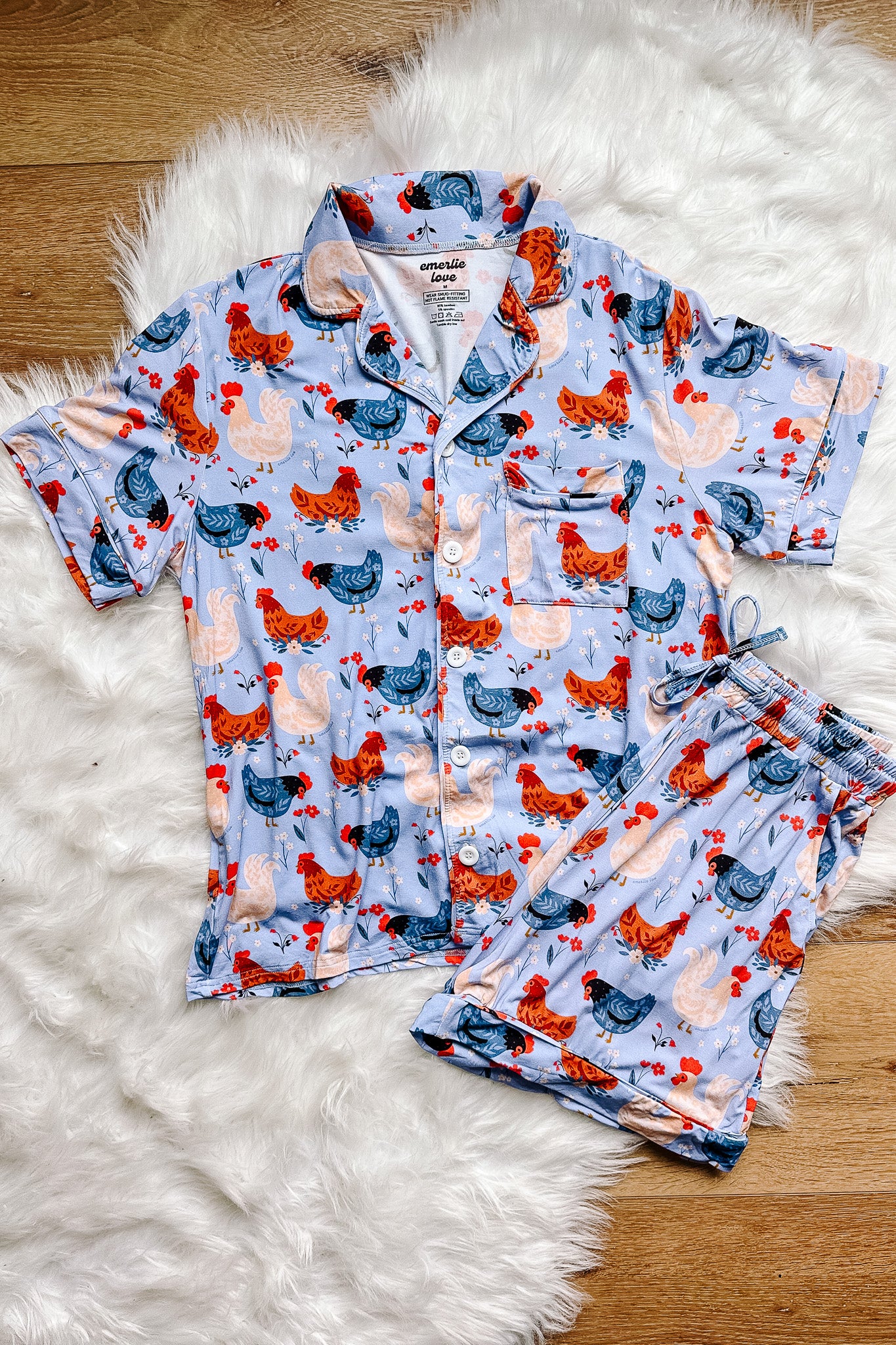 Shorts Pajama Set - Spring Chickens
