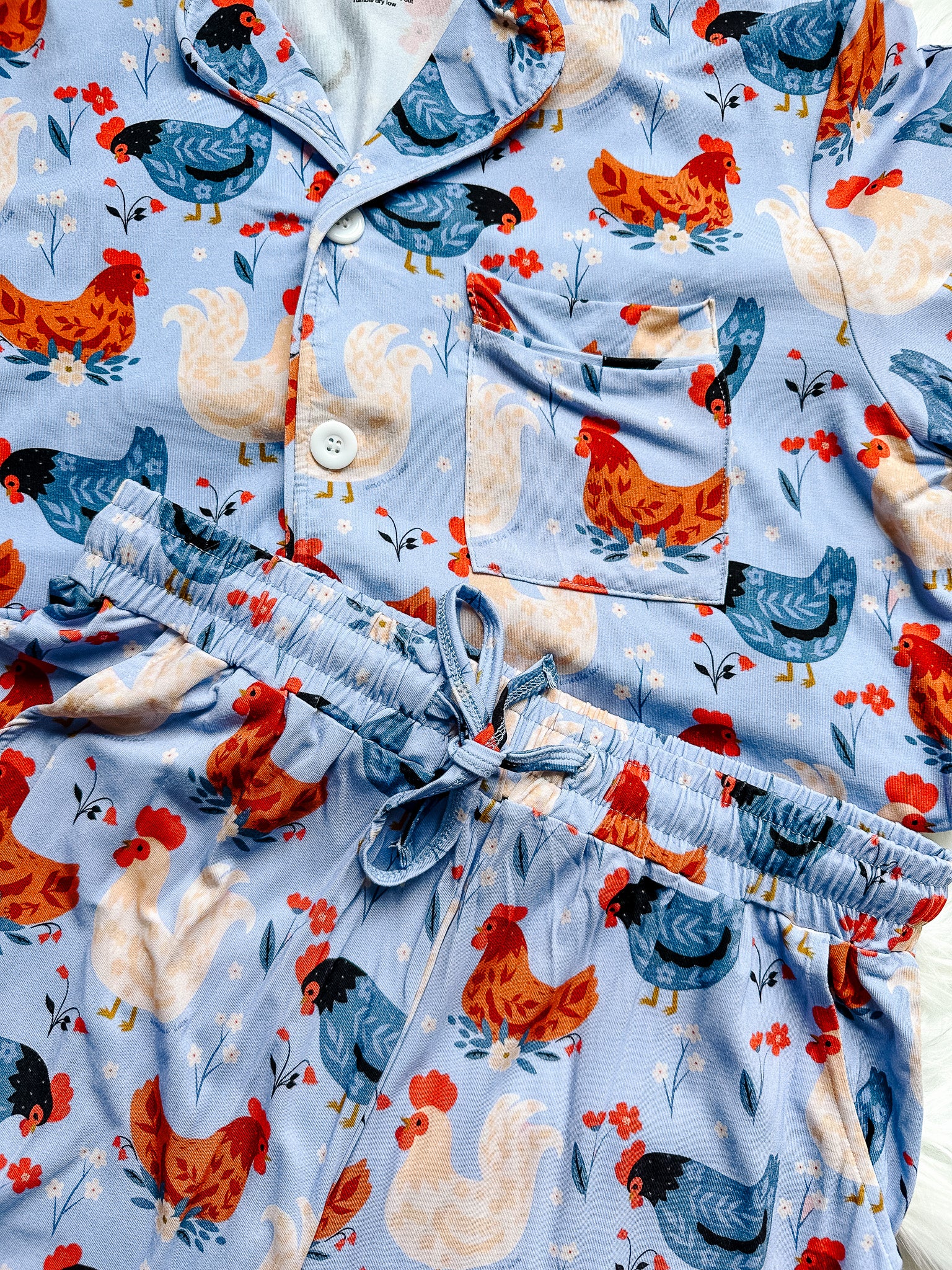 Shorts Pajama Set - Spring Chickens