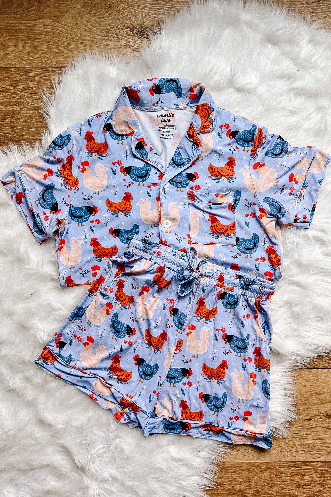Shorts Pajama Set - Spring Chickens