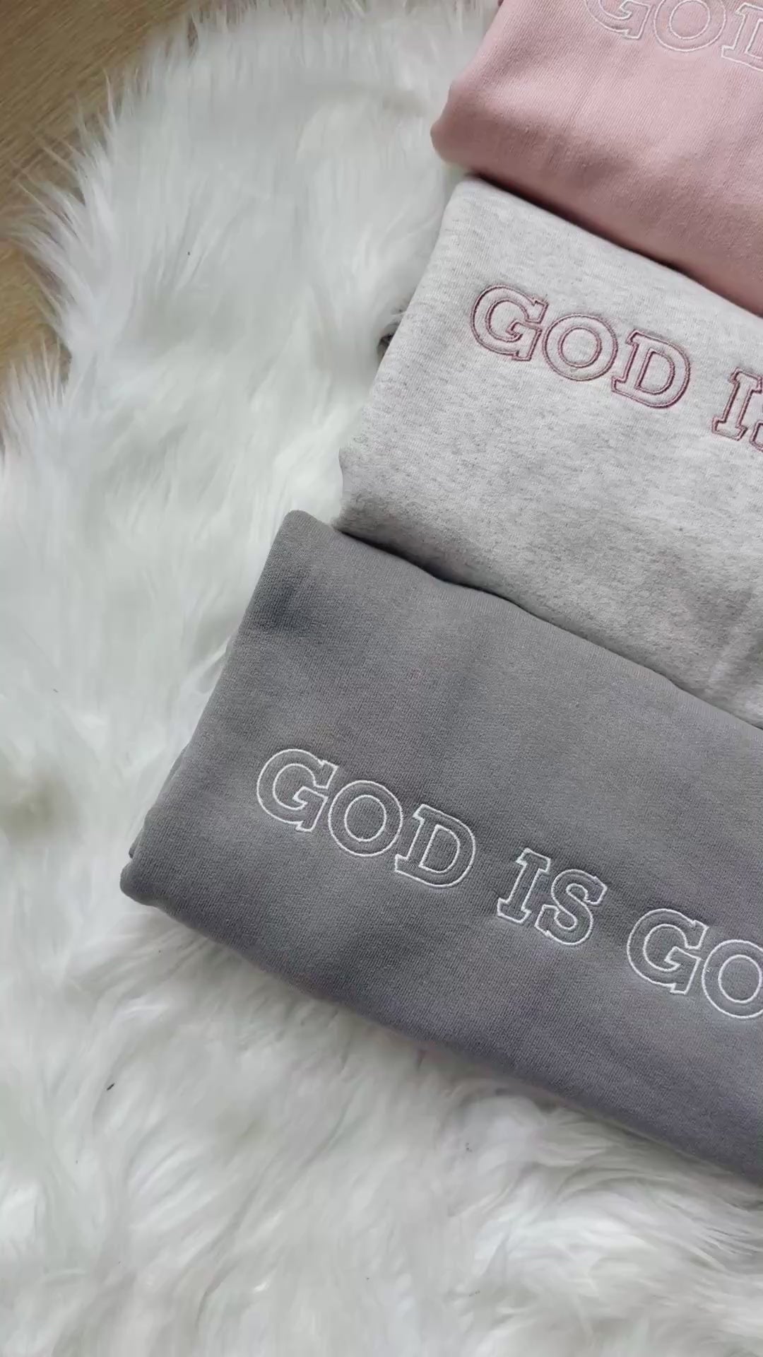 God Is Good Embroidered Crewneck Sweatshirt - Multiple Colors